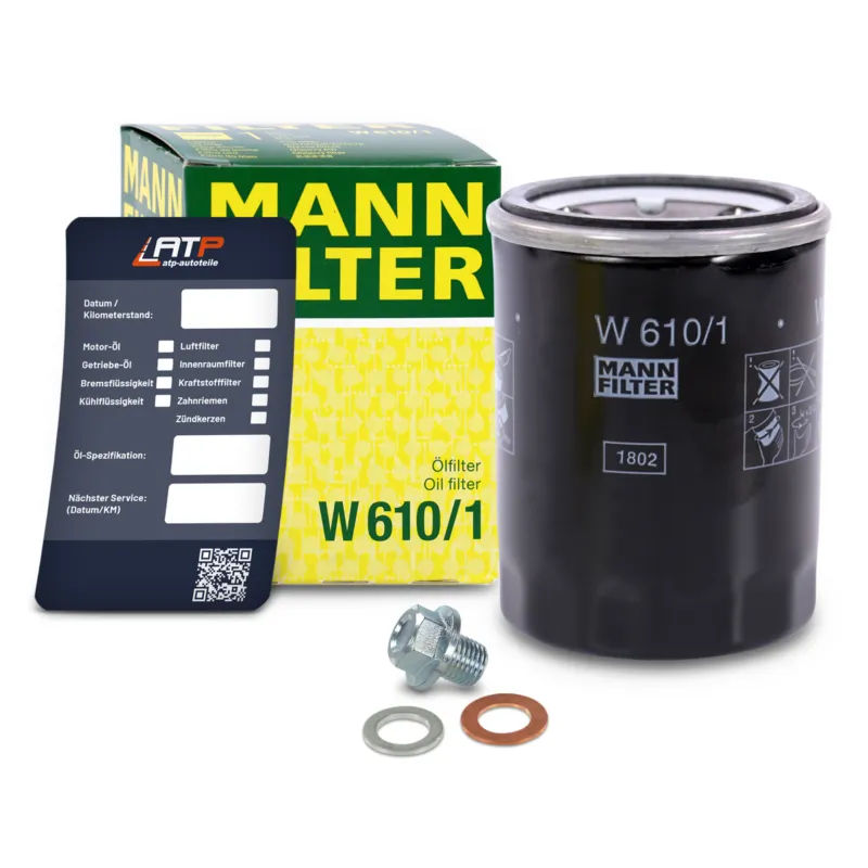 MANN-FILTER 10491487 - Filtro dell‘olio+vite+etichetta per il cambio dell‘olio ATP Autoricambi Miglior Prezzo