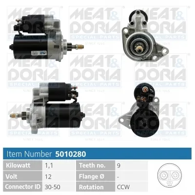 MEAT & DORIA 5010280 - Motorino d‘avviamento ATP Autoricambi Super Prezzo