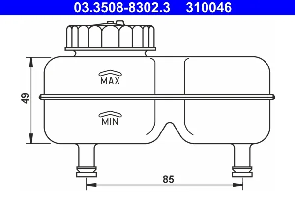ATE 03.3508-8302.3 - Serbatoio compensazione, Liquido freni ATP Autoricambi Prezzo Conveniente