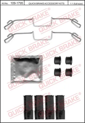 Pagamento Sicuro QUICK BRAKE 109-1795 - Kit accessori, Pastiglia freno ATP Autoricambi
