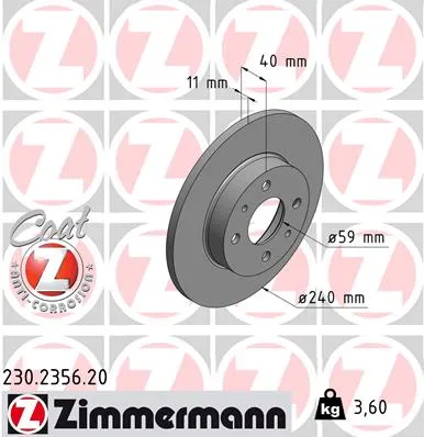 ZIMMERMANN 230.2356.20 - Discofreno ATP Autoricambi Prezzo Di Fabbrica