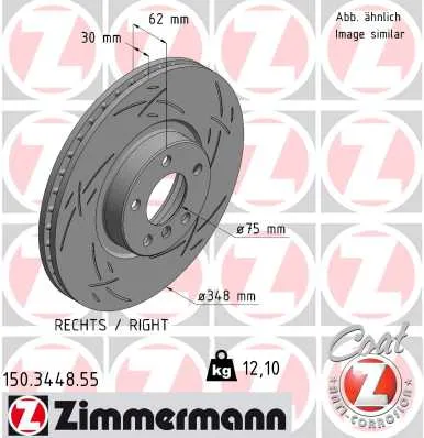 Spedito Oggi ZIMMERMANN 150.3448.55 - Discofreno ATP Autoricambi