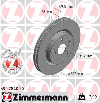 Bestseller ZIMMERMANN 590.2840.20 - Disco freno ATP Autoricambi