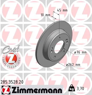 Saldi ZIMMERMANN 285.3528.20 - Disco freno ATP Autoricambi
