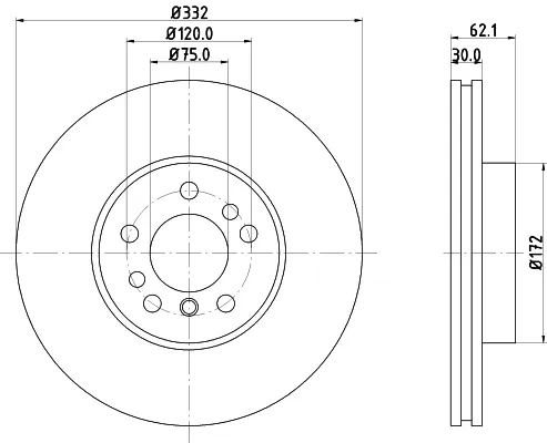 HELLA 8DD 355 127-631 - Disco freno ATP Autoricambi Miglior Prezzo