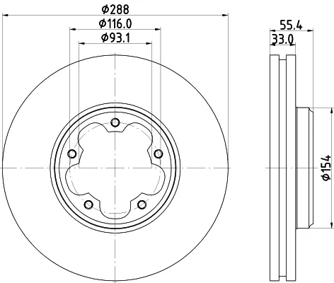 HELLA 8DD 355 133-161 - Discofreno ATP Autoricambi Occasione Imperdibile