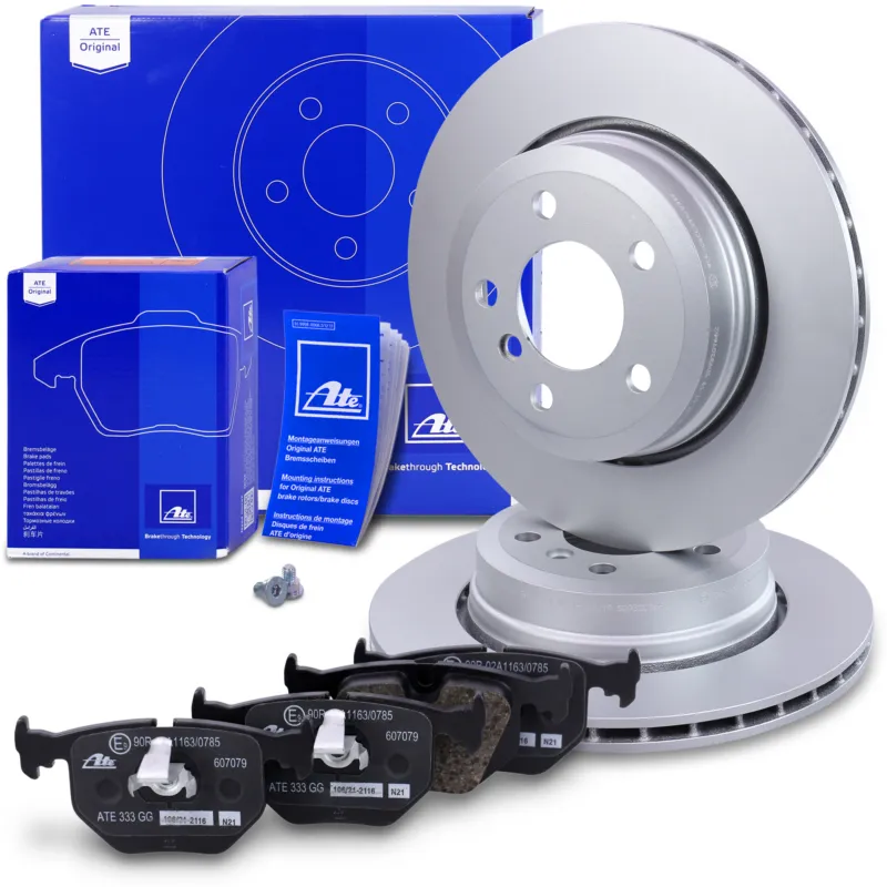 ATE 10698335 - Dischi freno+pastiglie freno asse posteriore Ventilato ATP Autoricambi Sconto