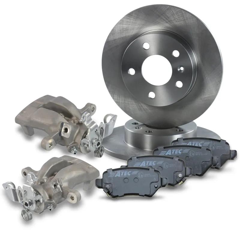 BESTPRICE 40279215 - 2x disco freno + pastiglie + pinze freno asse posteriore ATP Autoricambi Esclusivo