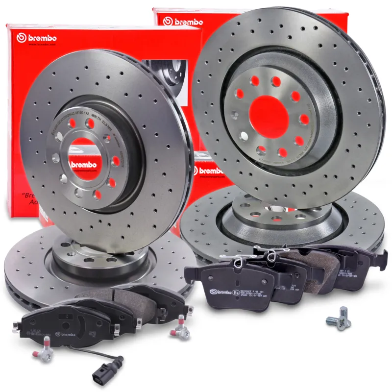 Esclusivo BREMBO 40436723 - Dischi freno + pastiglie freno anteriori e posteriori ATP Autoricambi