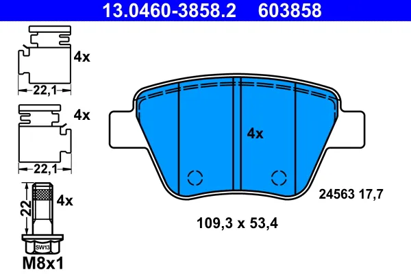 Promo Stagionale ATE 13.0460-3858.2 - Kit pastiglie freno, Freno a disco ATP Autoricambi