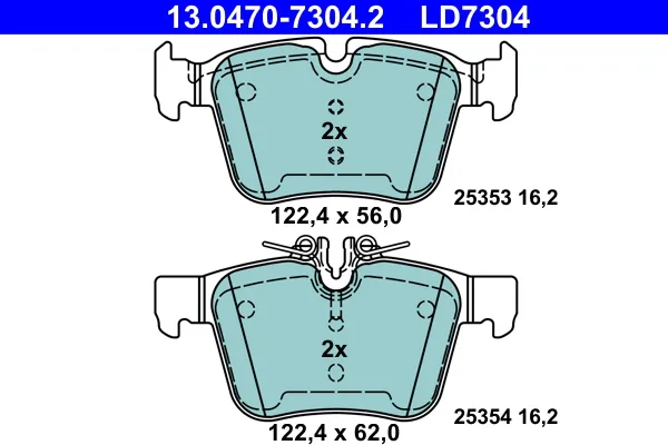 Nuova Collezione ATE 13.0470-7304.2 - Kit pastiglie freno, Freno a disco ATP Autoricambi
