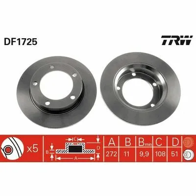 Offerta Del Giorno TRW DF1725 Disco Freno