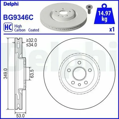 DELPHI BG9346C Disco Freno Promozione Esclusiva