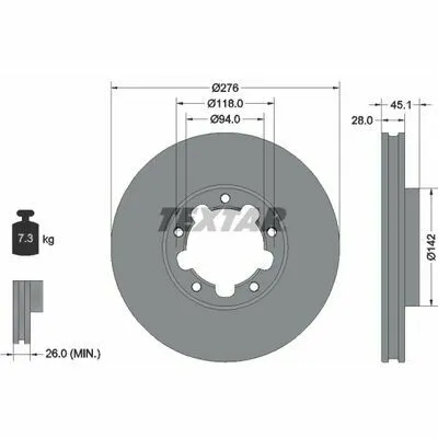 TEXTAR PRO 92324003 Disco Freno Offerta Limitata
