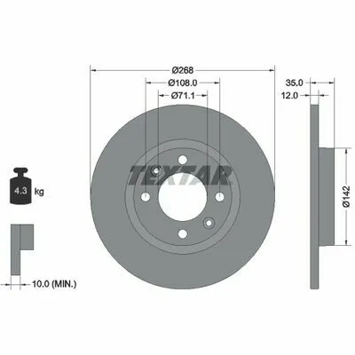 Offerta Limitata TEXTAR PRO 92325903 Disco Freno