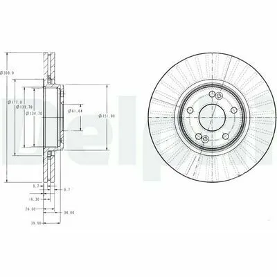 Solo Oggi DELPHI BG3688 Disco Freno