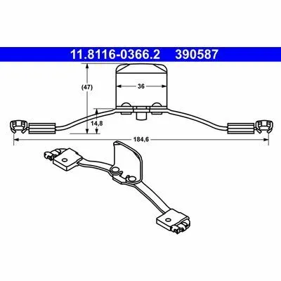 ATE 11.8116-0366.2 Molla, Pinza Freno Promozione