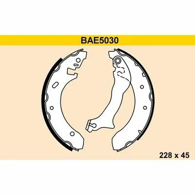 Vendita Finale BARUM BAE5030 Kit Ganasce Freno