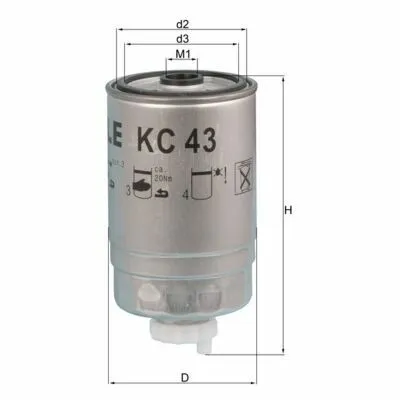 Nuovo Arrivo MAHLE KC 43 Filtro Carburante