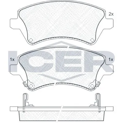 ICER 181513 Kit Pastiglie Freno, Freno a Disco Popolare