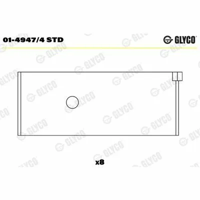 Solo Oggi GLYCO 01-4947/4 STD Semicuscinetto di Testa Della Biella