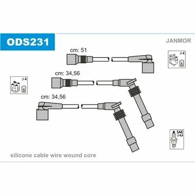 JANMOR ODS231 Cavo Accensione Scelto Dai Clienti