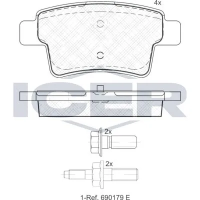 Compra Oggi Stesso ICER 181853 Kit Pastiglie Freno, Freno a Disco