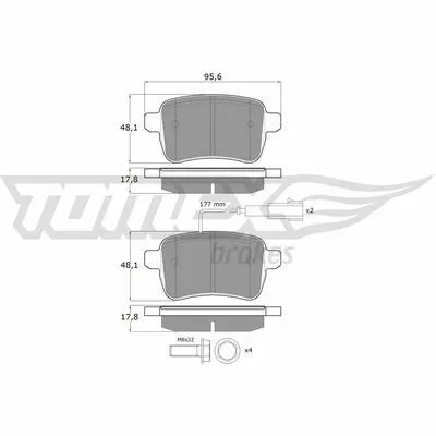 Non Perdere TOMEX BRAKES TX 17-941 Kit Pastiglie Freno, Freno a Disco