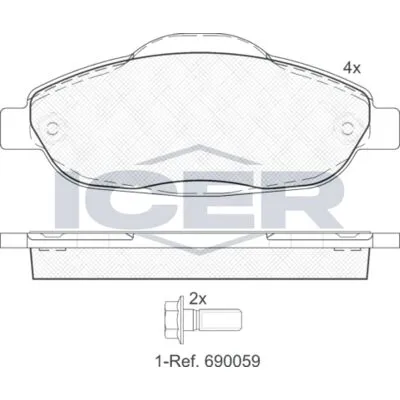 ICER 181851 Kit Pastiglie Freno, Freno a Disco Nuova Collezione