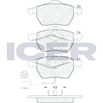 ICER 181396 Kit Pastiglie Freno, Freno a Disco Spedito Oggi