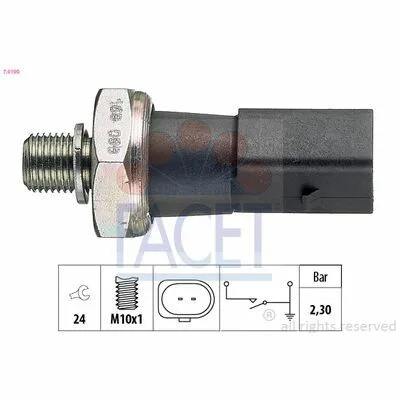 Offerta Del Giorno FACET Made in Italy - OE Equivalent 7.0086 Interruttore a Pressione Olio