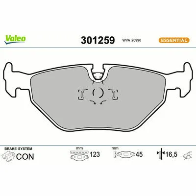 VALEO ESSENTIAL 301259 Kit Pastiglie Freno, Freno a Disco Novità