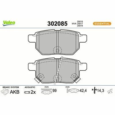 A Buon Prezzo VALEO ESSENTIAL 302085 Kit Pastiglie Freno, Freno a Disco