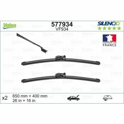 VALEO SILENCIO FLAT BLADE SET 577934 Spazzola Tergi Promo Stagionale