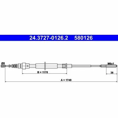 ATE 24.3727-0126.2 Cavo Comando, Freno Stazionamento Ultimissimo Modello