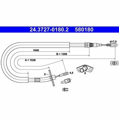 Offerta Del Giorno ATE 24.3727-0180.2 Cavo Comando, Freno Stazionamento