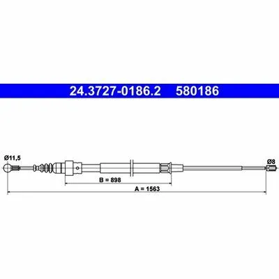 Offerta Del Giorno ATE 24.3727-0186.2 Cavo Comando, Freno Stazionamento