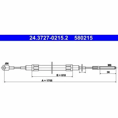 ATE 24.3727-0215.2 Cavo Comando, Freno Stazionamento Offerta Del Giorno