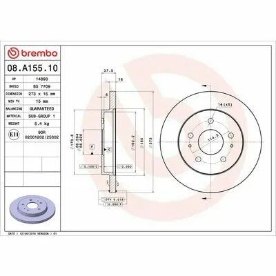 Bestseller BREMBO PRIME LINE 08.A155.10 Disco Freno