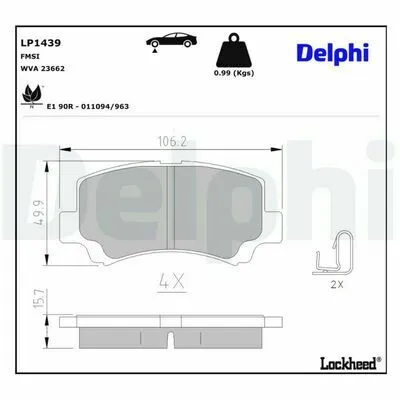 A Buon Prezzo DELPHI LP1439 Kit Pastiglie Freno, Freno a Disco