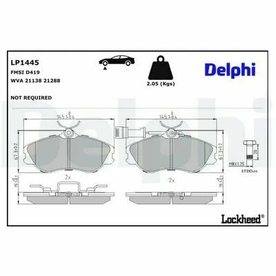 Acquista Ora DELPHI LP1445 Kit Pastiglie Freno, Freno a Disco