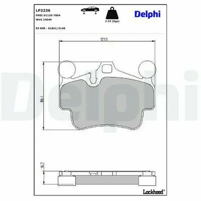 Offerta Del Giorno DELPHI LP2236 Kit Pastiglie Freno, Freno a Disco